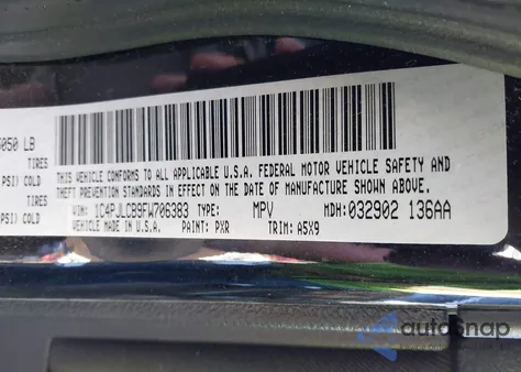 2015 Jeep Cherokee Latitude из США, поврежденный, VIN 1C4PJLCB9FW706383